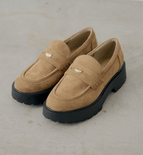  「厚底コインローファー」|その他|ベージュ