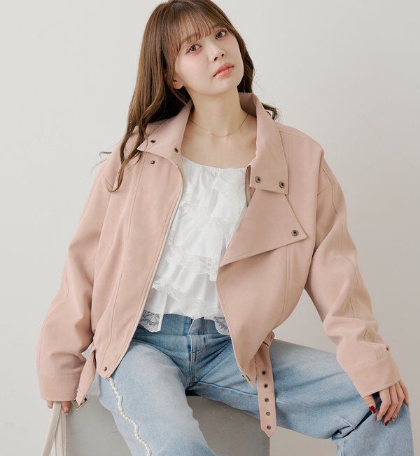  「スタンドカラーレザールーズジャケット」|その他|