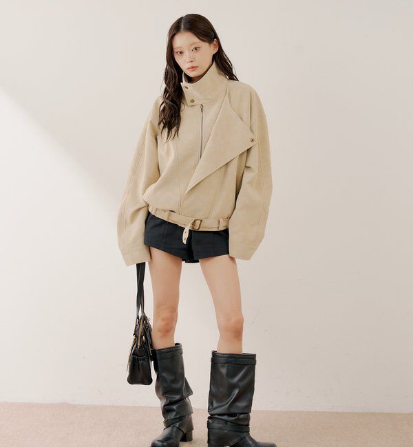  「スタンドカラーレザールーズジャケット」|その他|