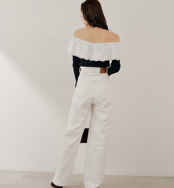  「【SALON by Chico】前後2wayダブルレースフリルオフショルニット」|ニット・セーター|