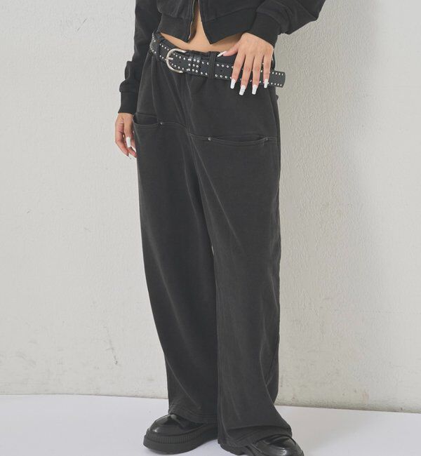  「【低身長・高身長対応】スラッシュポケットスウェットイージーパンツ」|チノ|