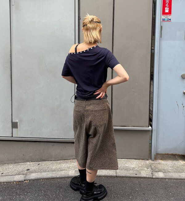  「ワンオフショルスタッズドロストTEE」|Tシャツ・カットソー|