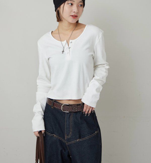  「リングドットL/Sトップス」|Tシャツ・カットソー|