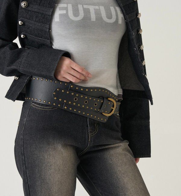  「スタッズワイドベルト」|ベルト|