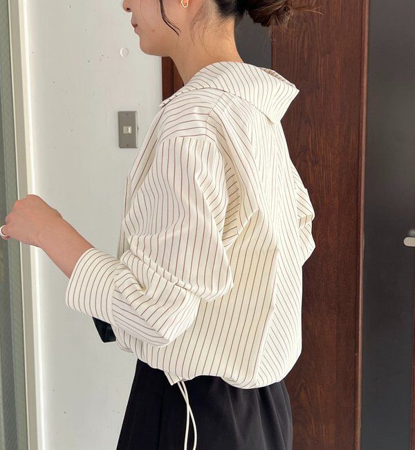  「Vネックストライプショートシャツ」|シャツ・ブラウス|