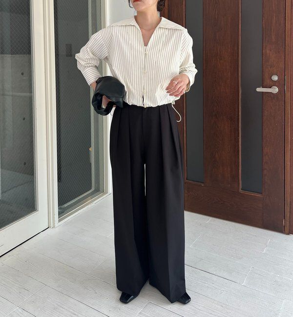  「Vネックストライプショートシャツ」|シャツ・ブラウス|