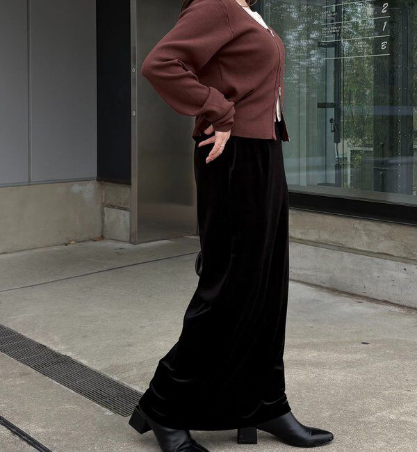  「【低身長サイズあり】ベロアIラインスカート」|スカート|