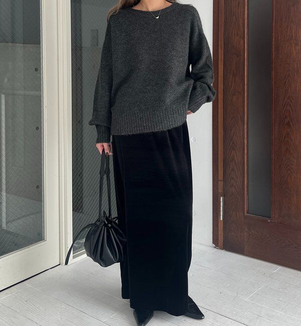  「【低身長サイズあり】ベロアIラインスカート」|スカート|