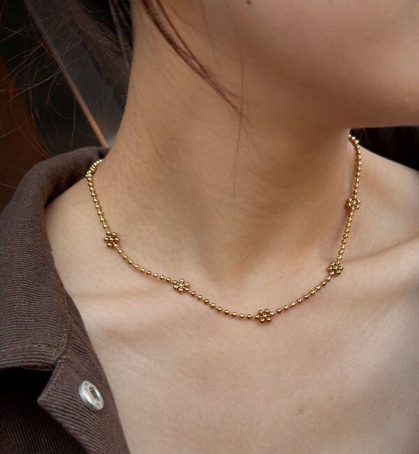  「〈GOLDY/ゴールディ〉フラワーボールチェーンネックレス」|リング|