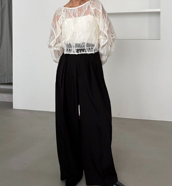  「【yuu企画】ジャガードシアーブラウス」|シャツ・ブラウス|