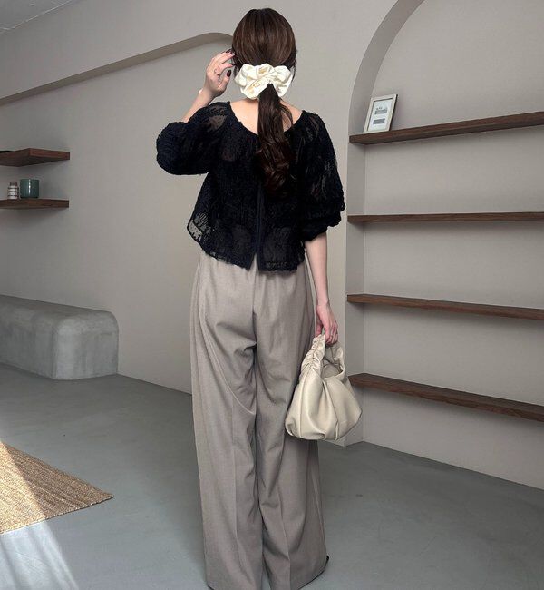  「【yuu企画】ジャガードシアーブラウス」|シャツ・ブラウス|