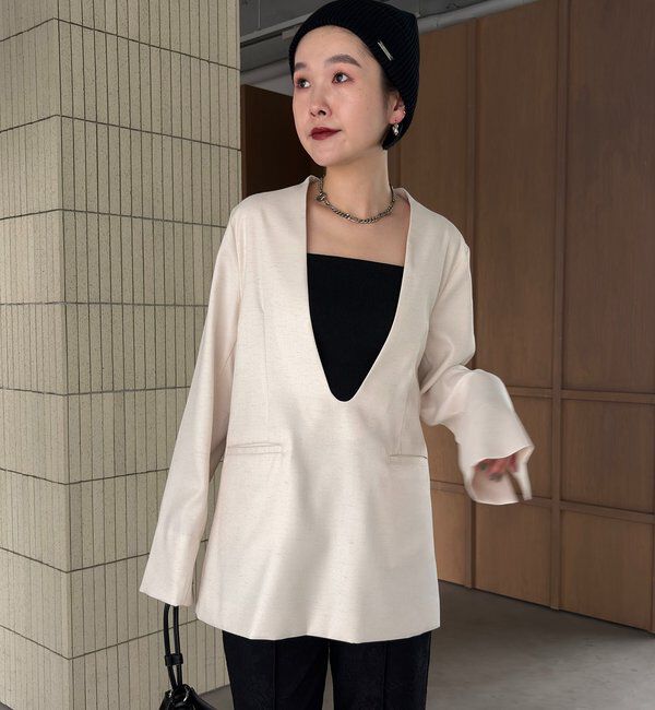  「【tani企画】深Vネックジャケットプルオーバー」|その他|