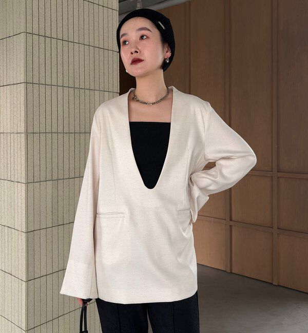  「【tani企画】深Vネックジャケットプルオーバー」|その他|