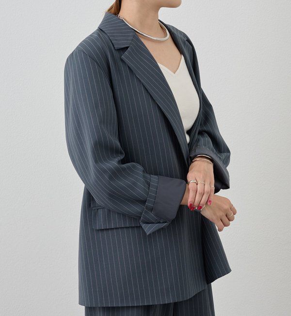  「ストライプビッグジャケット」|テーラードジャケット|