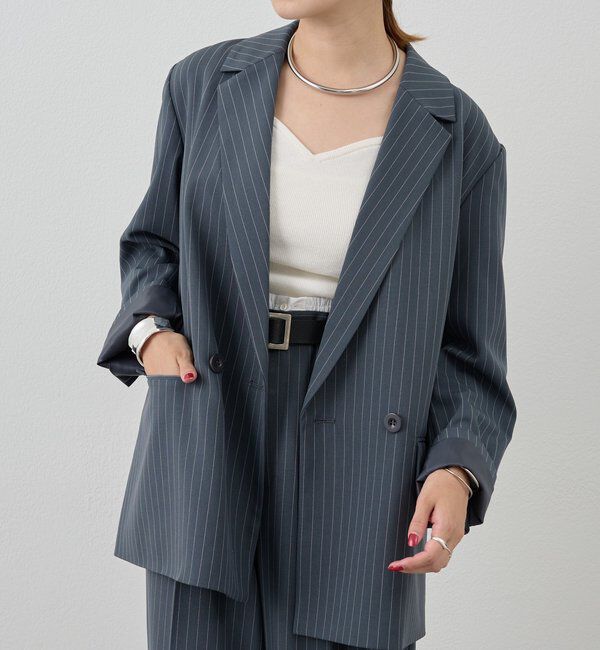 「ストライプビッグジャケット」|テーラードジャケット|