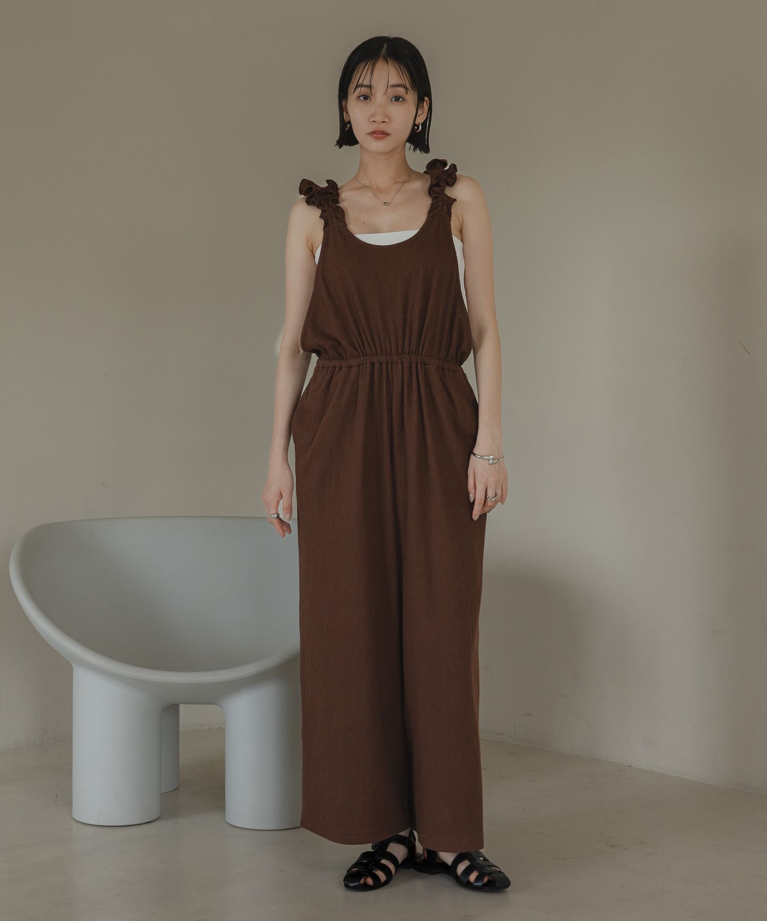 LOWRYS FARM「フリルサロペット」|オールインワン|