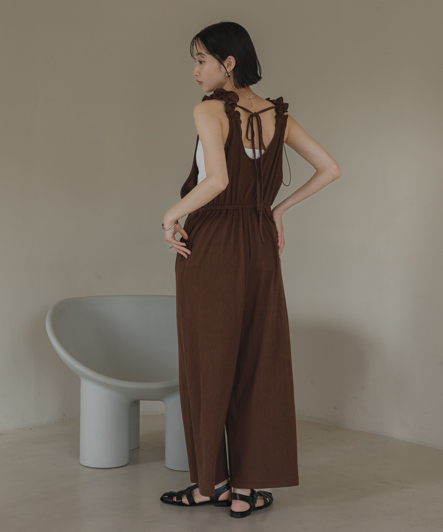 LOWRYS FARM「フリルサロペット」|オールインワン|