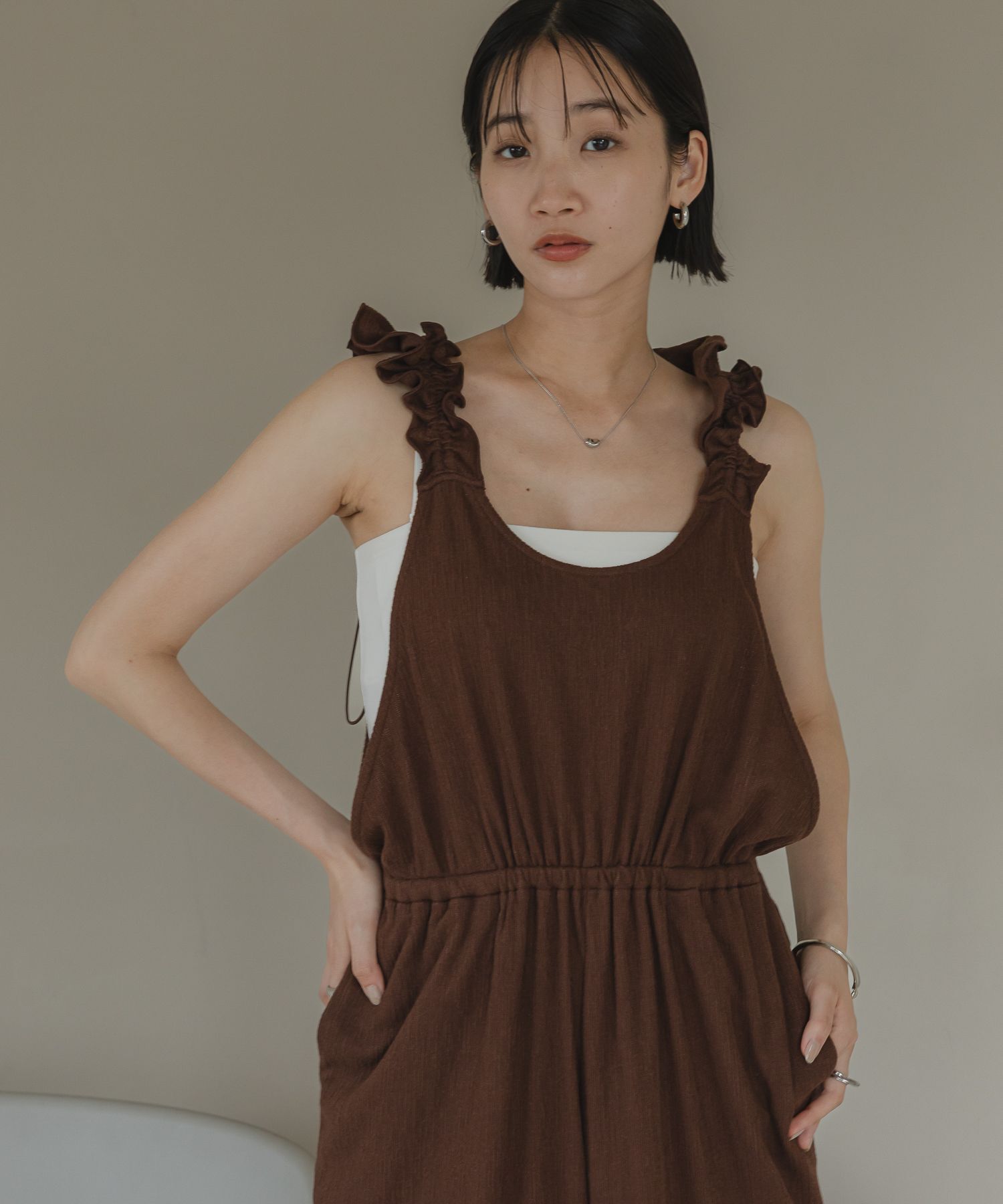 LOWRYS FARM「フリルサロペット」|オールインワン|