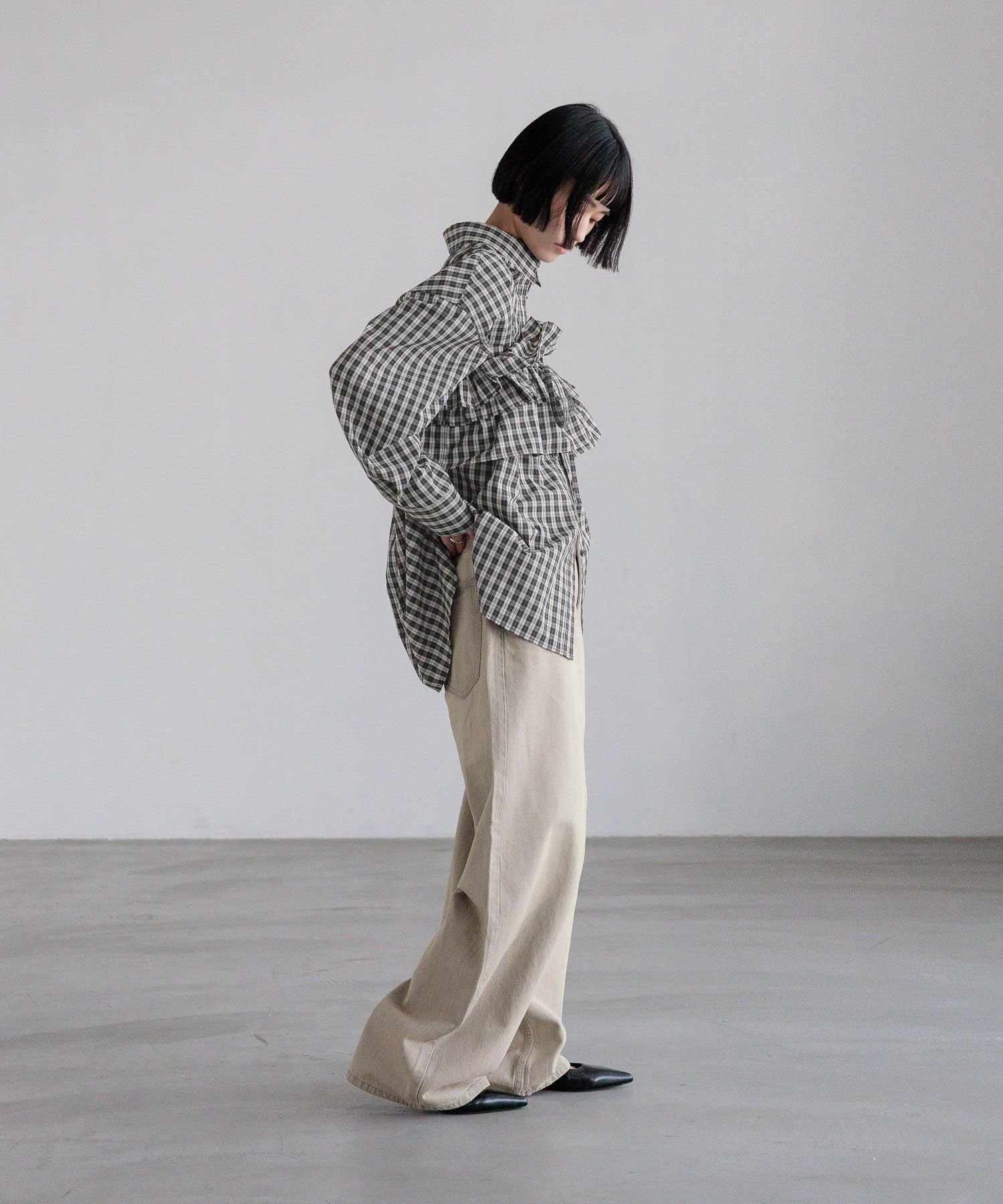 LOWRYS FARM「チェックフリルビスチェ」|シャツ・ブラウス|