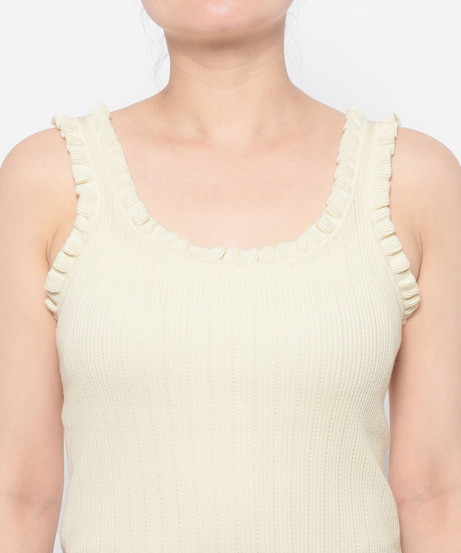 LOWRYS FARM「フリルニットタンク」|ニット・セーター|