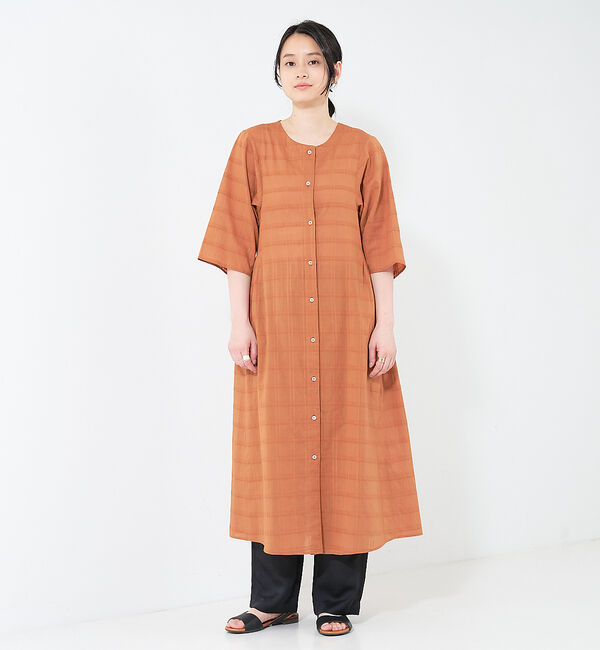 collex「＜手洗い可＞チェック織柄ガウンワンピース」|ワンピース|