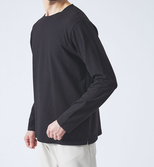 ABAHOUSE「【ノンストレス】定番 / COTTON LYCRA 圧着 クルーネック 長袖 T」|Tシャツ・カットソー|