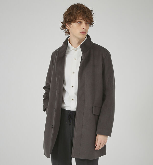 ABAHOUSE「【毛玉レス】ウール調メルトン スタンドコート」|その他|グレー