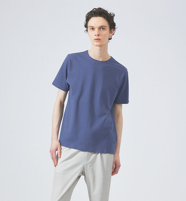 ABAHOUSE「【ノンストレス】定番 / COTTON LYCRA 圧着 クルーネック 半袖 T」|Tシャツ・カットソー|ブルー系その他1