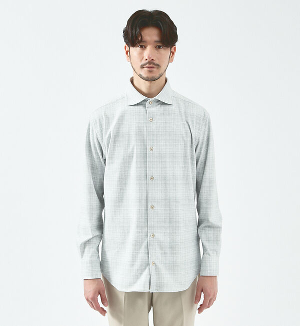 ABAHOUSE「【FLEX SHIRTS】接触冷感 スラブチェック 長袖シャツ」|シャツ・ブラウス|