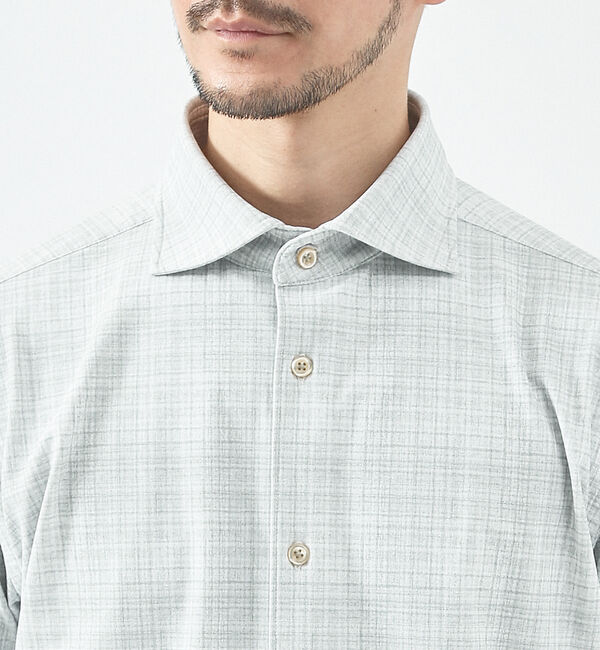 ABAHOUSE「【FLEX SHIRTS】接触冷感 スラブチェック 長袖シャツ」|シャツ・ブラウス|