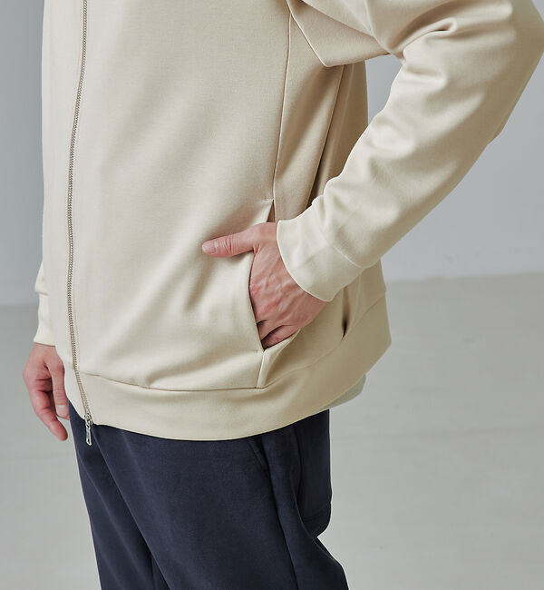 ABAHOUSE「【インバーテッドプリーツ】ジップパーカー / ダンボールニット」|パーカー|