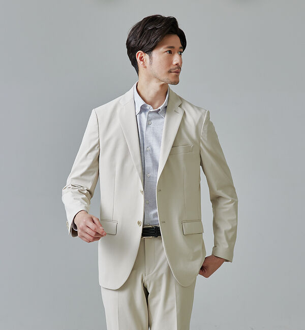 ABAHOUSE「【セットアップ対応/FLEX JACKET】マルチストレッチ ジャケット」|テーラードジャケット|ライトベージュ