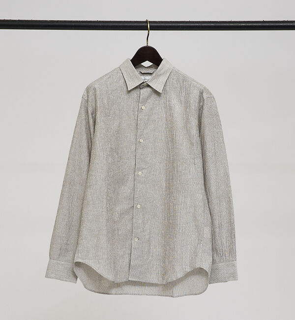 ABAHOUSE「【リネンワッシャー】ストライプ シャツ」|シャツ・ブラウス|ライトグレー
