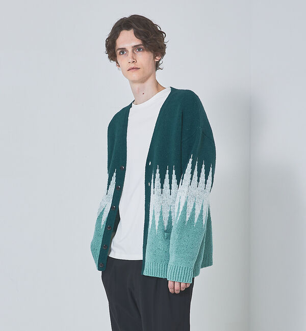 ABAHOUSE「【ネイティブ柄】オーガニックコットン カーディガン」|カーディガン|グリーン