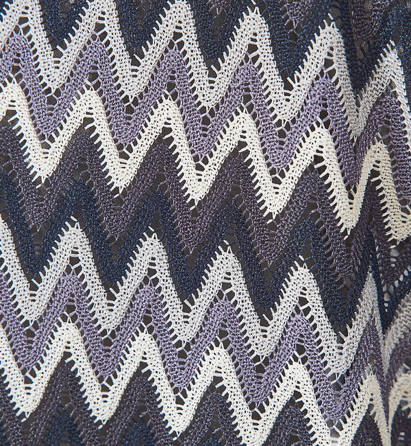 ABAHOUSE「【Revo.】透かし編みニットオープンカラーヘリンボーン半端袖シャツ」|シャツ・ブラウス|