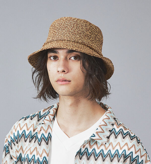 ABAHOUSE「【Revo.】透かし編みニットオープンカラーヘリンボーン半端袖シャツ」|シャツ・ブラウス|