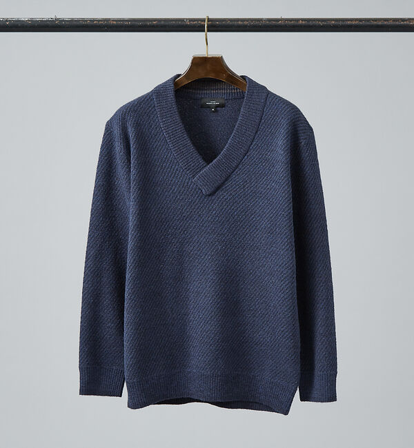 ABAHOUSE「ツイル柄 ブークレーVネックニット」|ニット・セーター|