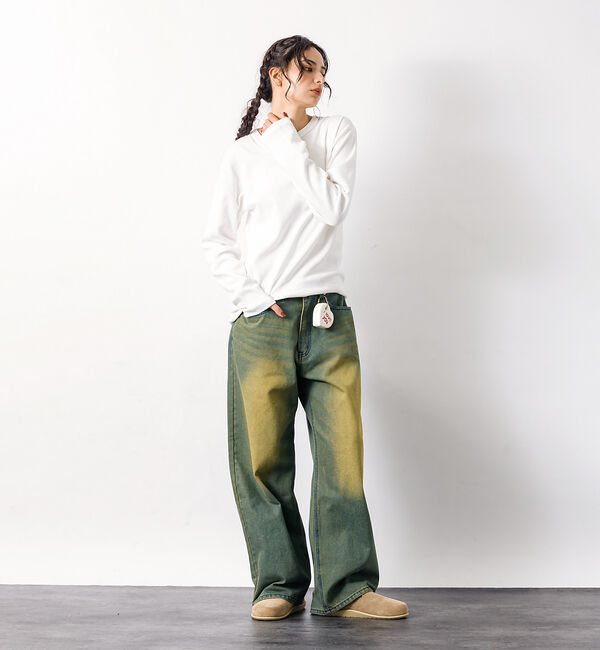 ABAHOUSE「SLUB DENIM BAGGY PANTS /スラブ デニム バギー パンツ/」|デニム|
