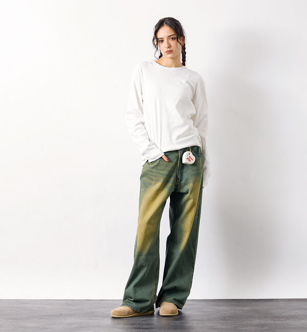 ABAHOUSE「SLUB DENIM BAGGY PANTS /スラブ デニム バギー パンツ/」|デニム|