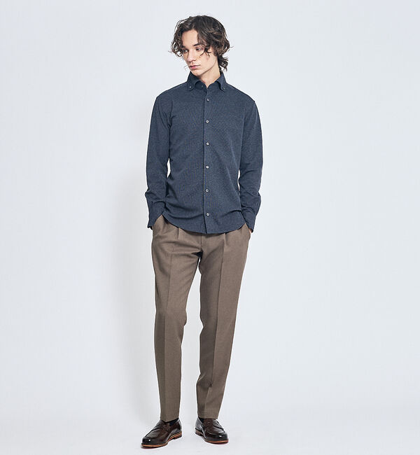 ABAHOUSE「【ON/OFF兼用】MESH JERSEY ボタンダウンシャツ / FLEX S」|シャツ・ブラウス|