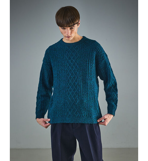 ABAHOUSE「WOOL MIX メランジシャギー アランニット」|ニット・セーター|