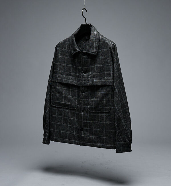 ABAHOUSE「【セットアップ対応】ウールライク チェック CPOシャツブルゾン / ボックスシ」|ブルゾン・スタジャン|