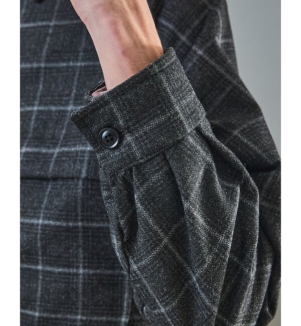 ABAHOUSE「【セットアップ対応】ウールライク チェック CPOシャツブルゾン / ボックスシ」|ブルゾン・スタジャン|