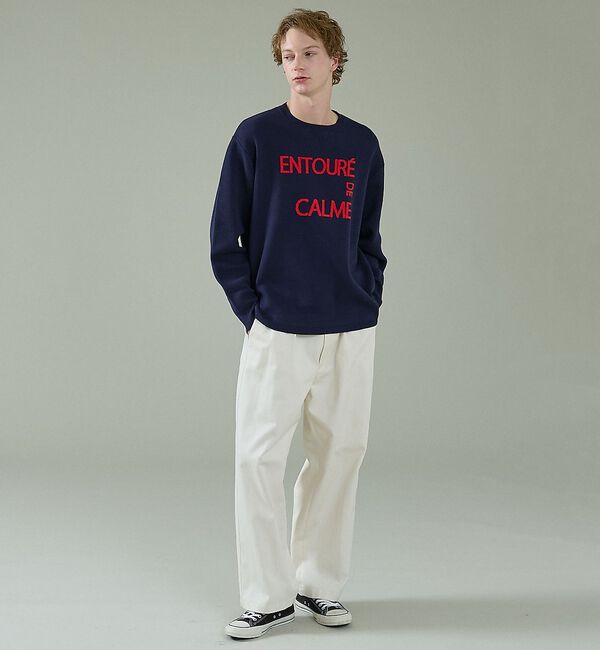 ABAHOUSE「ジャガードロゴニット プルオーバー / オーバーサイズ / LE TRIO AB」|ニット・セーター|