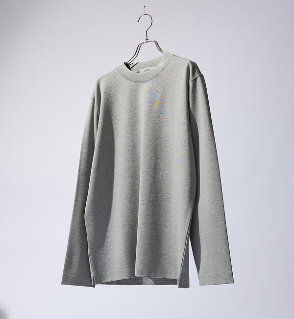 ABAHOUSE「【SMART CLOSET / WEB限定】抗菌防臭 ポンチモックネック 長袖T」|Tシャツ・カットソー|ライトグレー