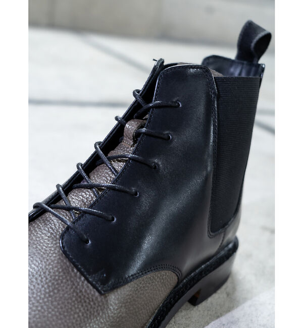 alfredoBANNISTER「グッドイヤー製法 レースアップ サイドゴア 6ホール プレーントゥ ダービー ブ」|ショートブーツ|