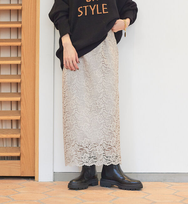 Rouge vif「ラッセルスカラレーススカート」|スカート|ベージュ