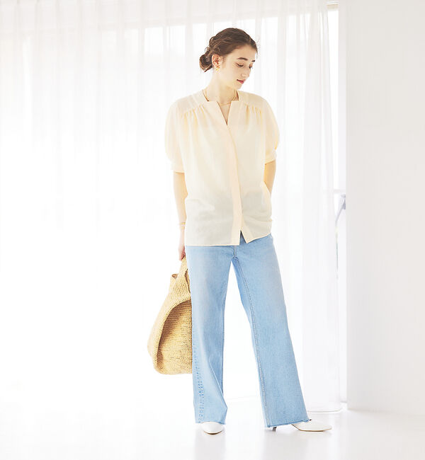 Rouge vif「ギャザーショートシャツ」|シャツ・ブラウス|