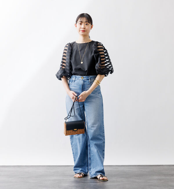 Rouge vif「シアーボーダースリーブブラウス」|シャツ・ブラウス|