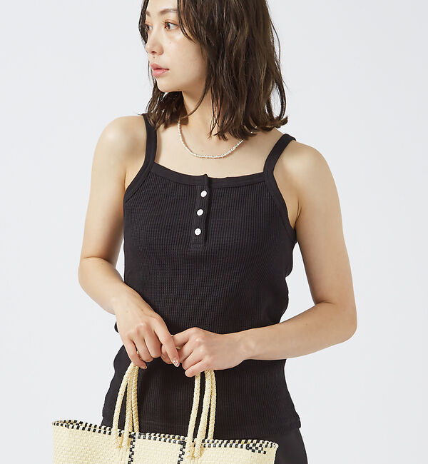 Rouge vif「【FRUIT OF THE LOOM】サーマルキャミソール / ワッフル / コ」|キャミソール|ブラック